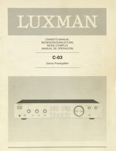 Luxman C-03 Manual