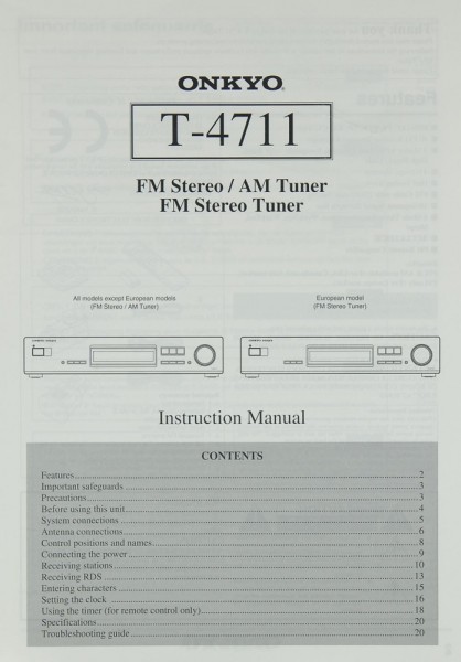 Onkyo T-4711 Bedienungsanleitung