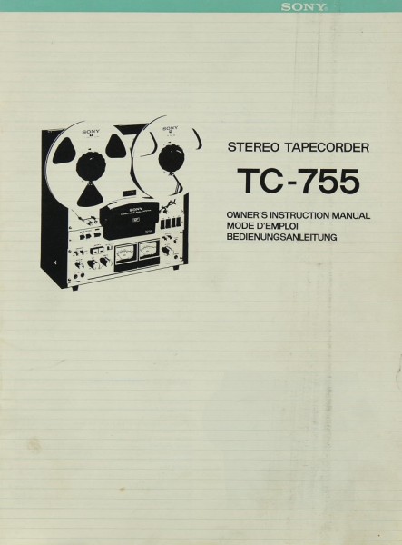Sony TC-755 Manual