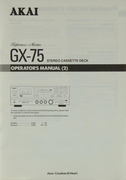 Akai GX-75 Manual
