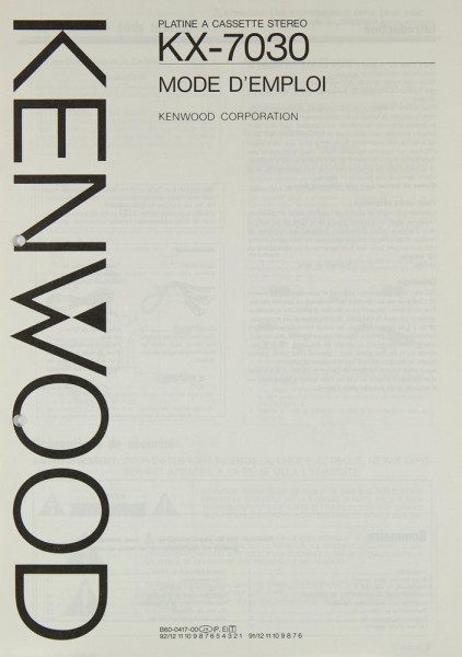 Kenwood KX-7030 User Manual