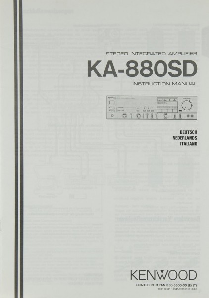 Kenwood KA-880 SD Operating Instructions