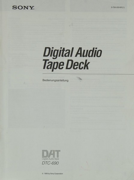 Sony DTC-690 Manual