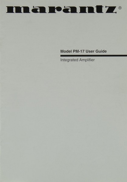 Marantz PM-17 Manual