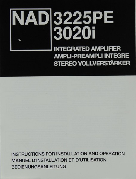 NAD 3225 PE / 3020 i Bedienungsanleitung