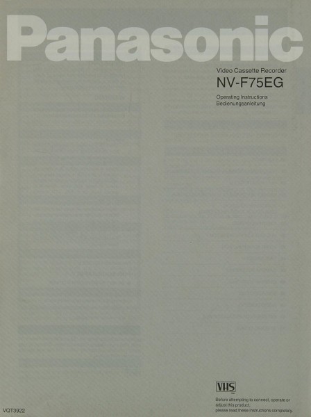 Panasonic NV-F 75 EG Bedienungsanleitung