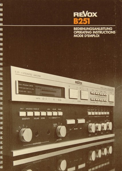 Revox B 251 Manual
