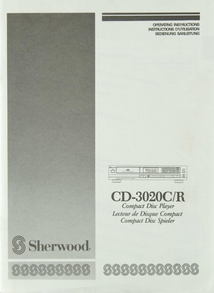 Sherwood CD-3020 C/R Manual
