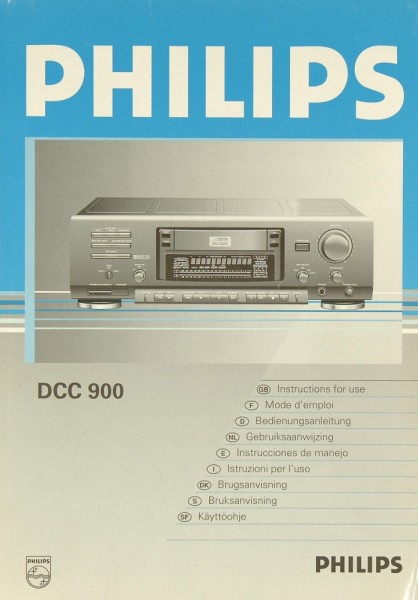 Philips DCC 900 Bedienungsanleitung