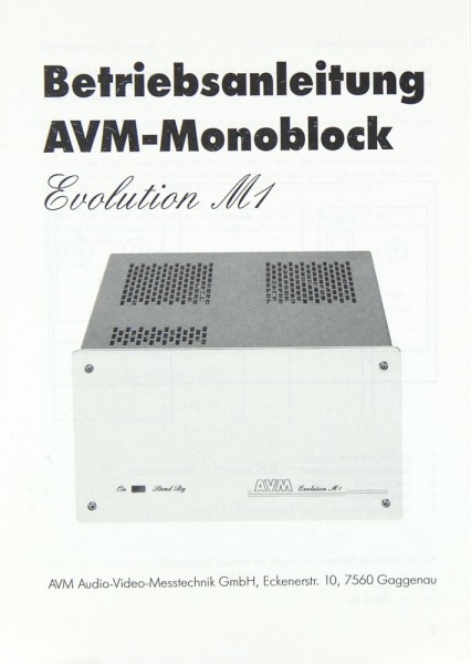 AVM Evolution M 1 Bedienungsanleitung