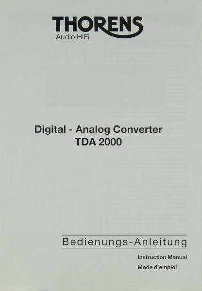 Thorens TDA 2000 Bedienungsanleitung