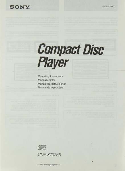 Sony CDP-X 707 ES Manual