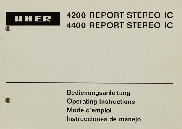 Uher 4200 Report Stereo IC Bedienungsanleitung