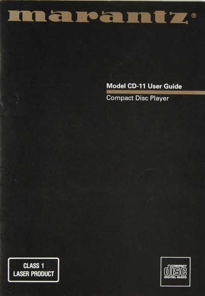 Marantz CD-11 Operating Instructions