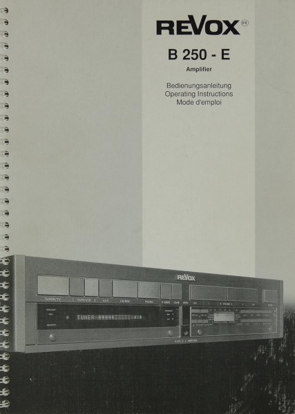 Revox B 250-E Manual