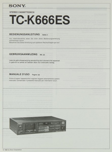 Sony TC-K 666 ES User Manual