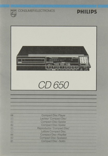 Philips CD 650 Operating Instructions
