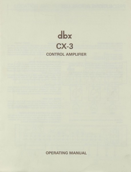 dbx CX-3 Manual