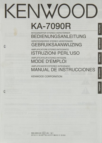 Kenwood KA-7090 R Instruction Manual