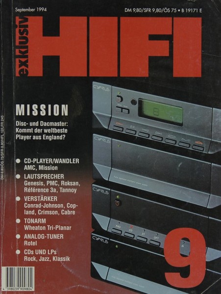 Hifi Exklusiv 9/1994 Zeitschrift