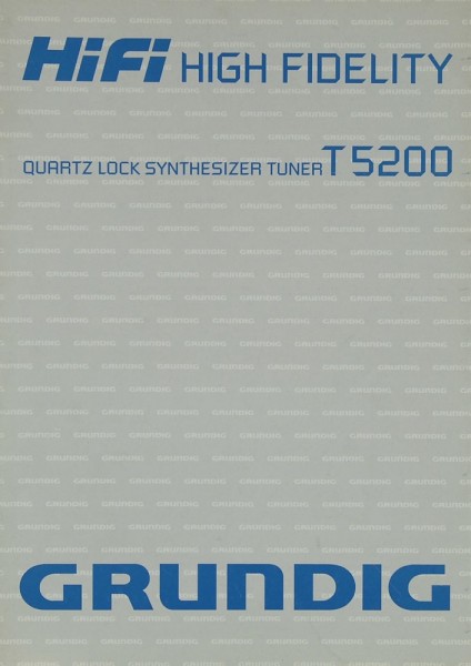 Grundig T 5200 Manual