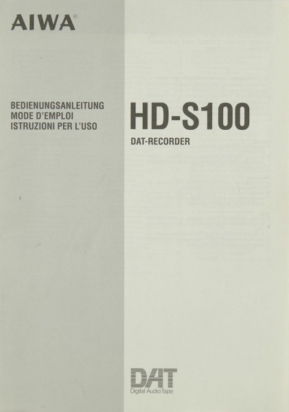 Aiwa HD-S 100 Bedienungsanleitung
