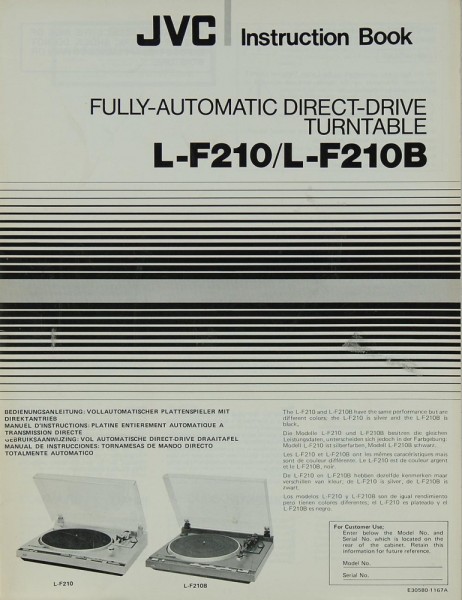 JVC L-F 210 / 210 B Manual