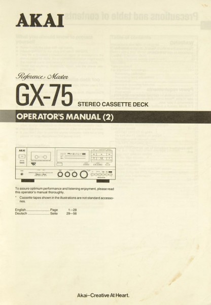 Akai GX-75 Bedienungsanleitung