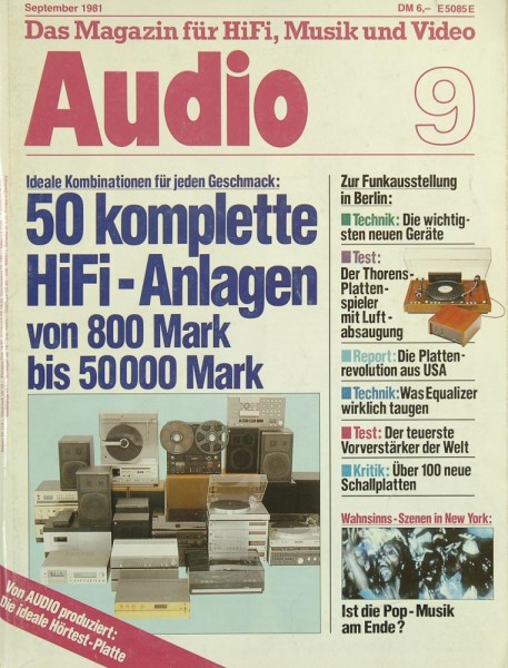 Audio 9/1981 Zeitschrift