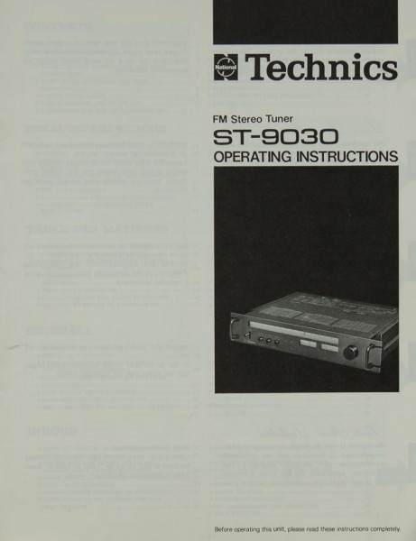 Technics ST-9030 Bedienungsanleitung