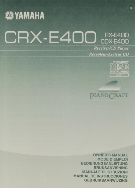 Yamaha CRX-E 400 (RX-E 400 / CDX-E 400) Owner&#039;s Manual