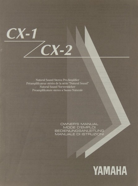 Yamaha CX-1 / CX-2 Manual