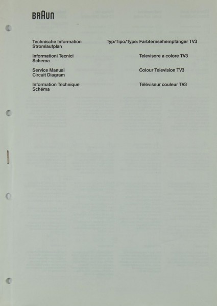 Braun TV 3 Schematics / Service Manual