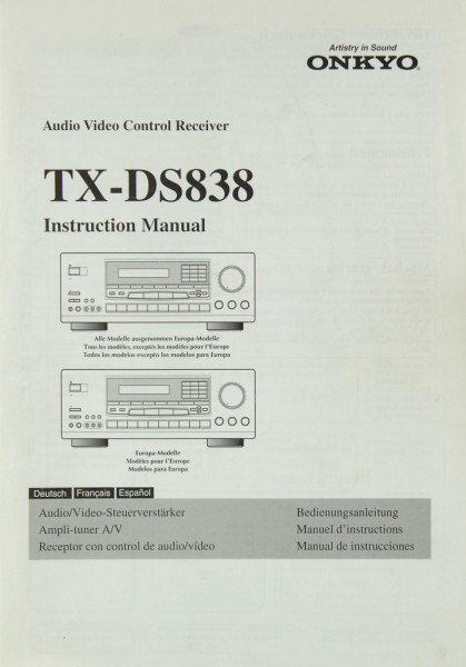 Onkyo TX-DS 838 Manual