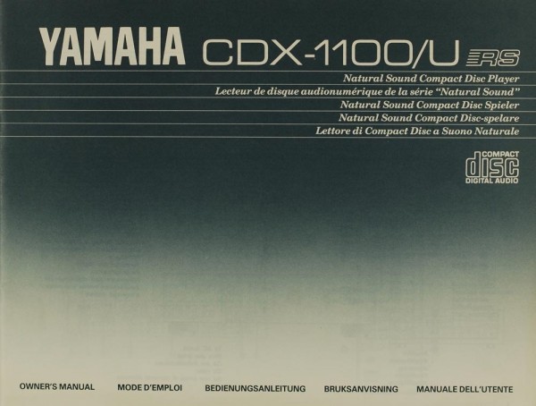 Yamaha CDX-1100/U User&#039;s Guide
