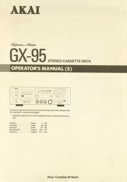 Akai GX-95 Manual