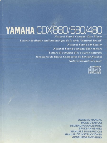 Yamaha CDX-880 / 580 / 480 User Manual