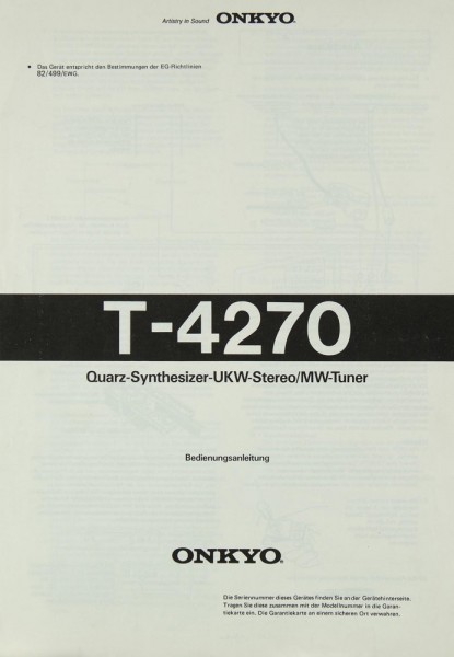 Onkyo t-4270 Manual