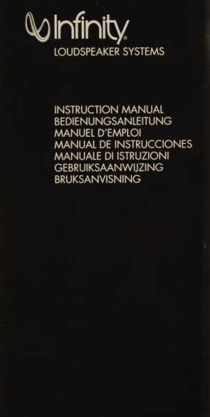 Infinity Loudspeaker Systems User Manual