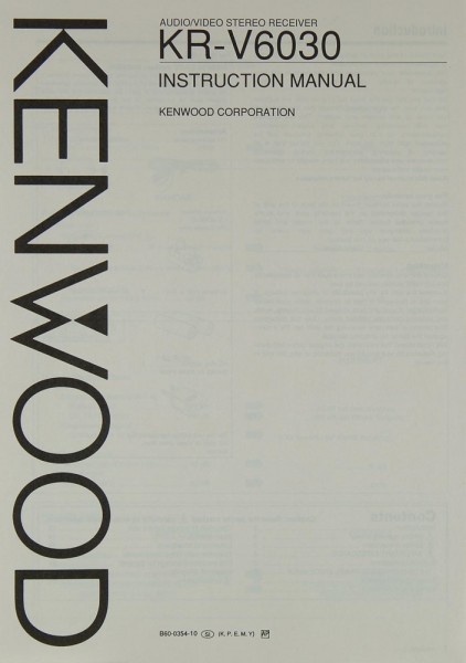 Kenwood KR-V 6030 Bedienungsanleitung