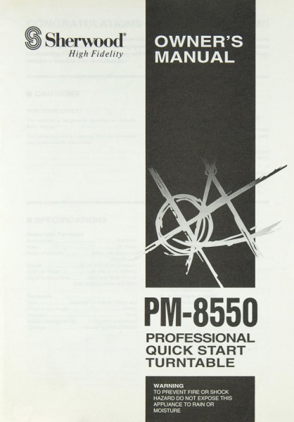 Sherwood PM-8550 Operating Instructions
