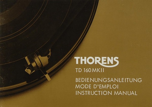 Thorens TD 160 MK II Manual