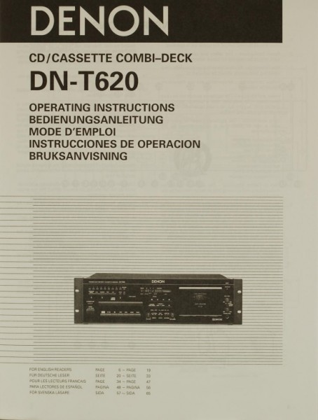 Denon DN-T 620 Operating Instructions