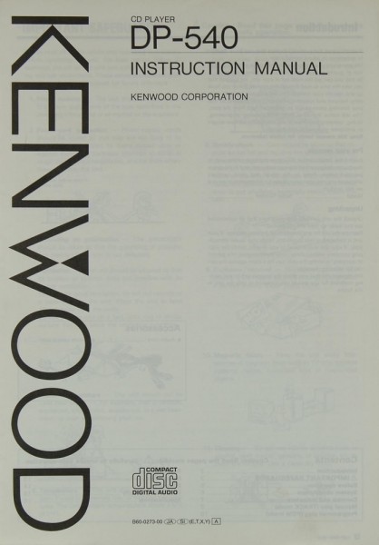 Kenwood DP-540 Bedienungsanleitung