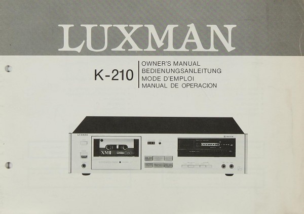 Luxman K-210 Bedienungsanleitung