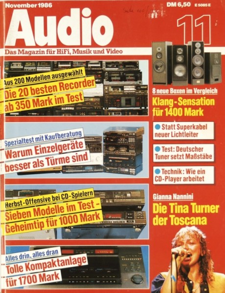 Audio 11/1986 Magazine