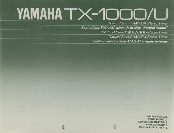 Yamaha TX-1000 User Manual
