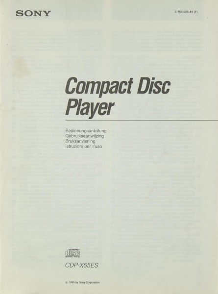 Sony CDP-X 55 ES Manual