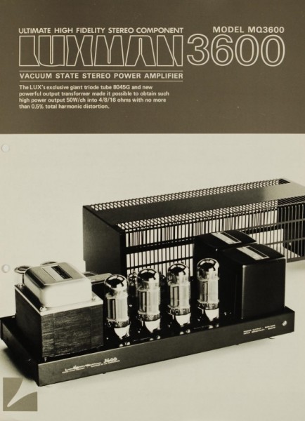 Luxman Model MQ 3600 brochure / catalogue