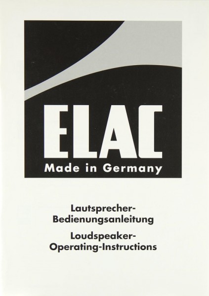 Elac CLS 12 Operating Instructions